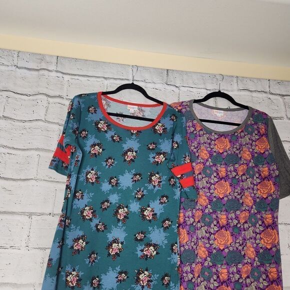 Bundle LulaRoe Simply Comfortable Women's Multicolor Short-Sleeved Dresses Sz L - Picture 3 of 13